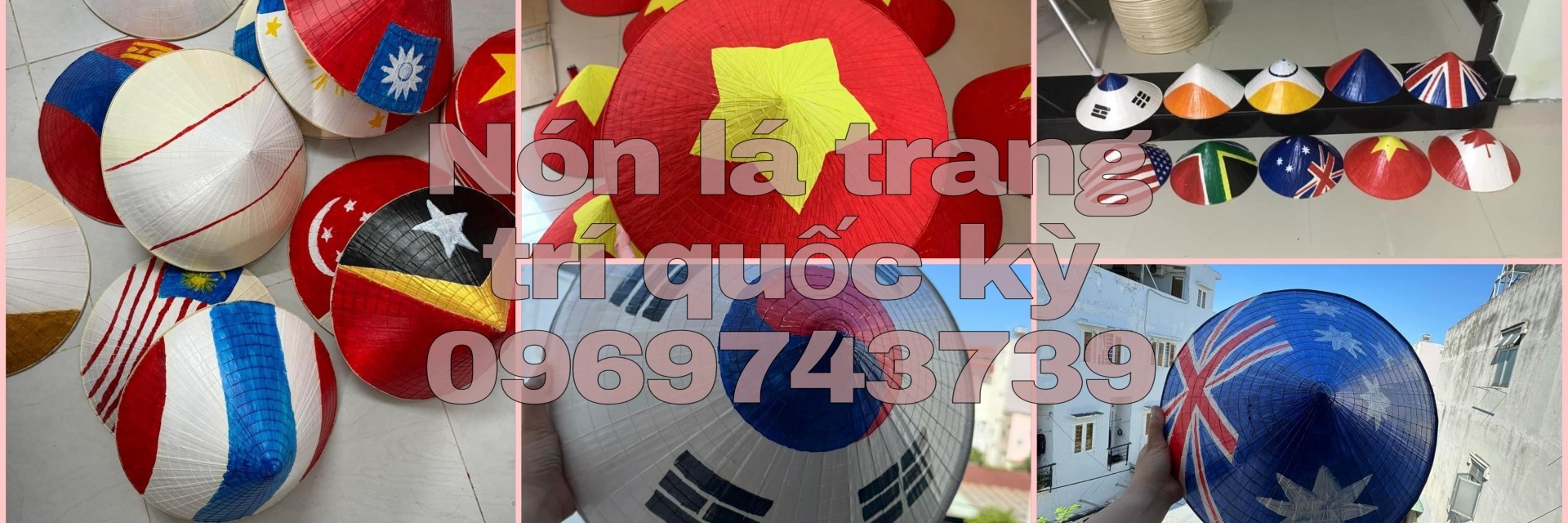 Nón lá Việt Nam - Trang trí quốc kỳ